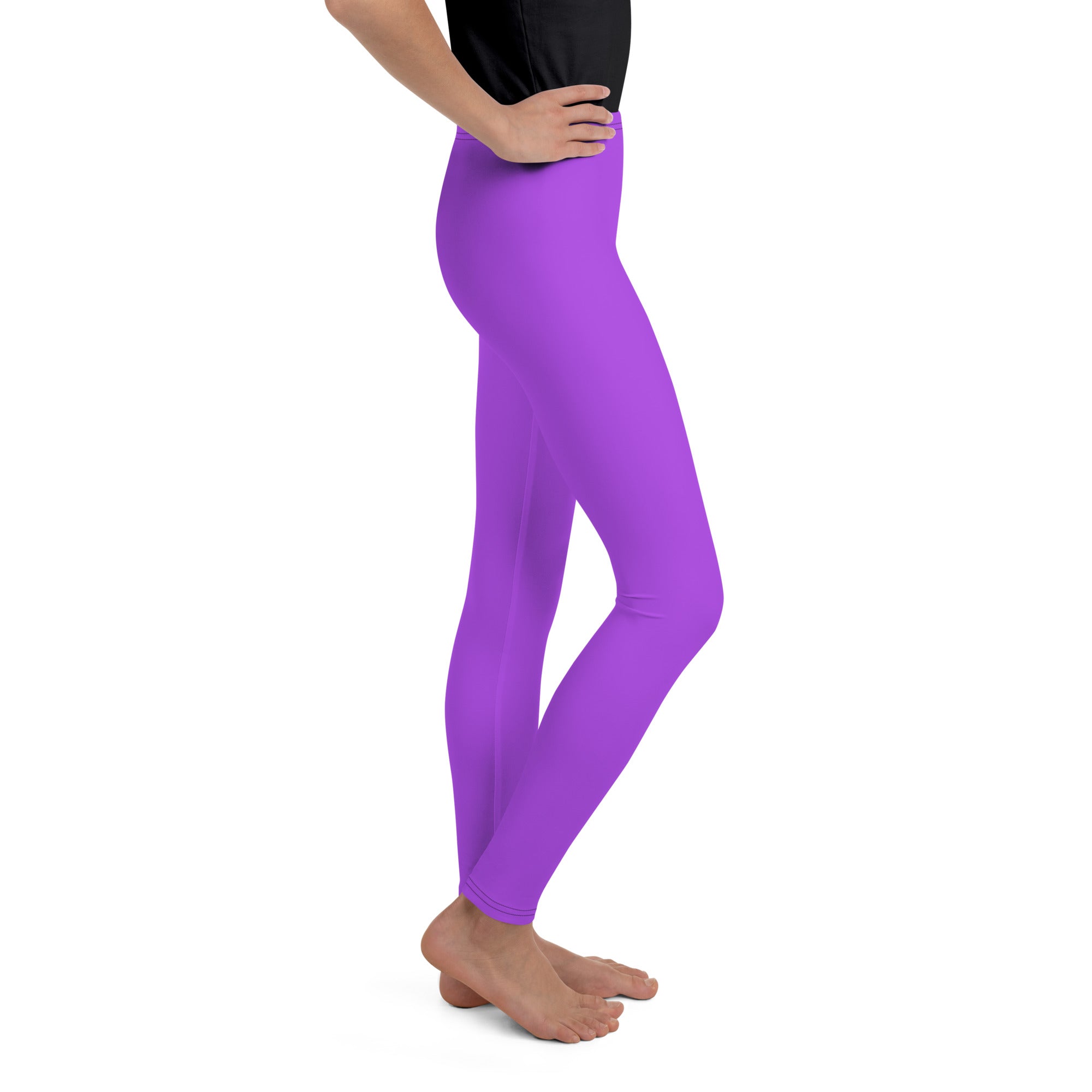 SHE REBEL - Neon Purple Youth Leggings (Girls' Sizes 8 - 20)